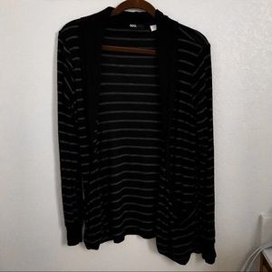 Black cardigan with thin grey stripes by BDG!